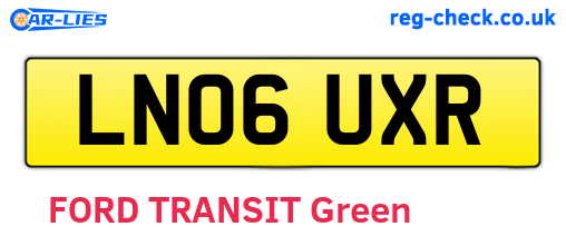 LN06UXR are the vehicle registration plates.