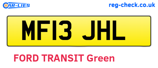 MF13JHL are the vehicle registration plates.