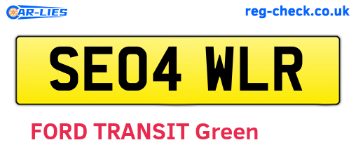 SE04WLR are the vehicle registration plates.