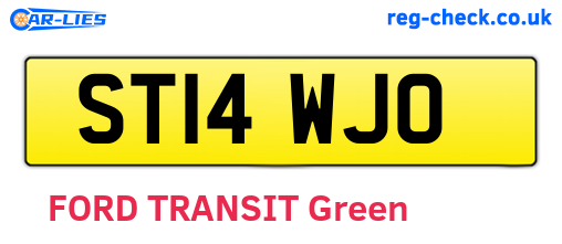 ST14WJO are the vehicle registration plates.