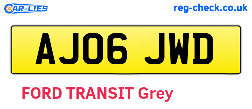 AJ06JWD are the vehicle registration plates.