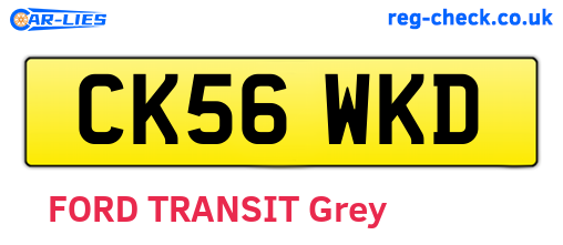 CK56WKD are the vehicle registration plates.