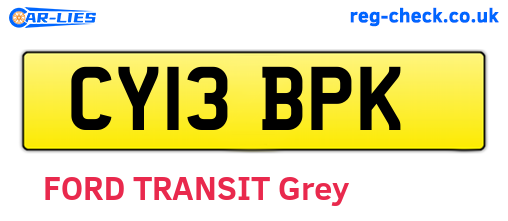 CY13BPK are the vehicle registration plates.
