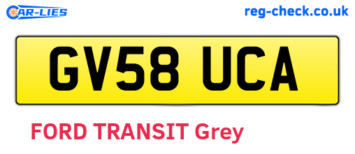 GV58UCA are the vehicle registration plates.