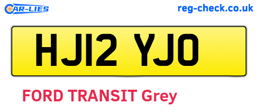 HJ12YJO are the vehicle registration plates.