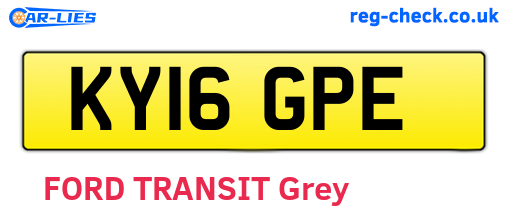 KY16GPE are the vehicle registration plates.