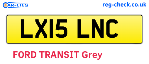 LX15LNC are the vehicle registration plates.