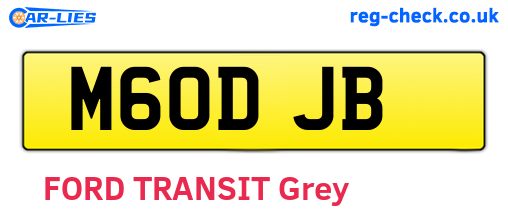 M60DJB are the vehicle registration plates.