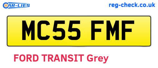 MC55FMF are the vehicle registration plates.