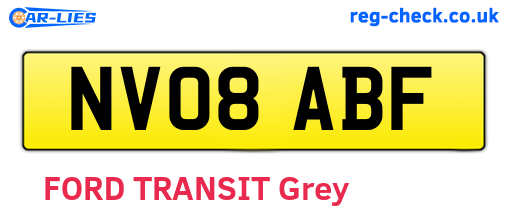NV08ABF are the vehicle registration plates.