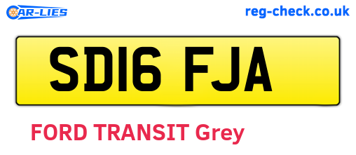 SD16FJA are the vehicle registration plates.