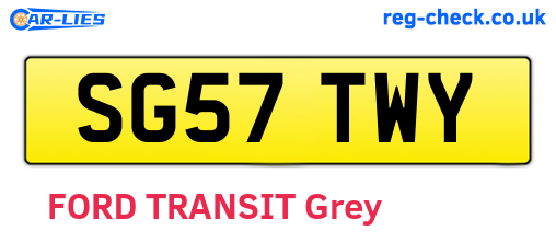 SG57TWY are the vehicle registration plates.