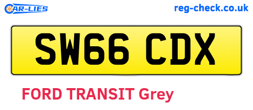 SW66CDX are the vehicle registration plates.