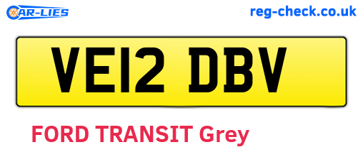 VE12DBV are the vehicle registration plates.
