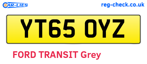 YT65OYZ are the vehicle registration plates.