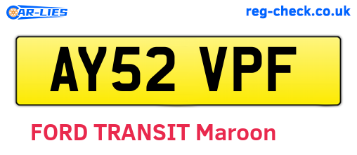 AY52VPF are the vehicle registration plates.