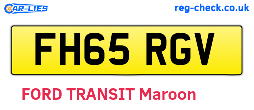 FH65RGV are the vehicle registration plates.