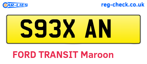 S93XAN are the vehicle registration plates.