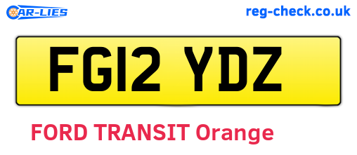 FG12YDZ are the vehicle registration plates.