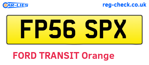 FP56SPX are the vehicle registration plates.