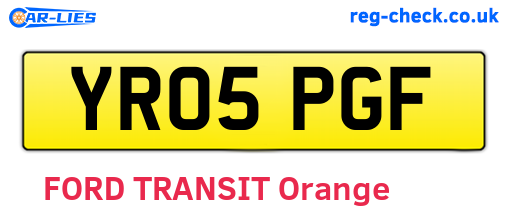 YR05PGF are the vehicle registration plates.