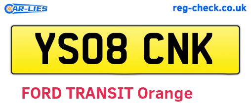YS08CNK are the vehicle registration plates.