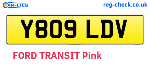 Y809LDV are the vehicle registration plates.