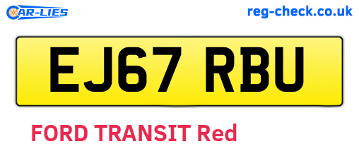 EJ67RBU are the vehicle registration plates.
