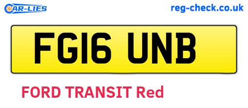 FG16UNB are the vehicle registration plates.