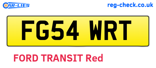 FG54WRT are the vehicle registration plates.
