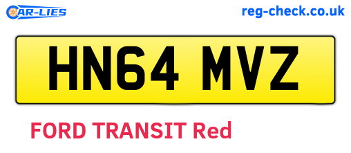 HN64MVZ are the vehicle registration plates.
