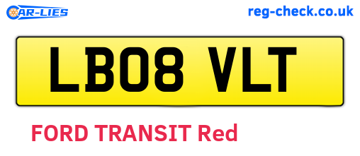 LB08VLT are the vehicle registration plates.