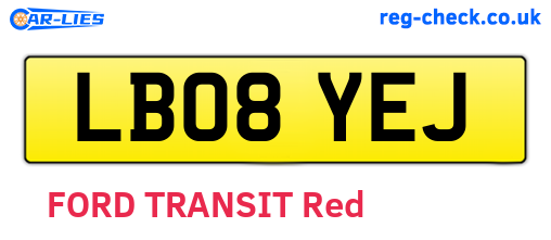 LB08YEJ are the vehicle registration plates.