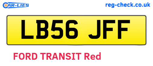 LB56JFF are the vehicle registration plates.