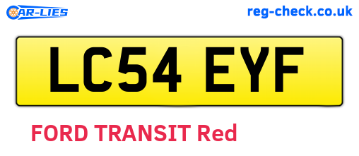 LC54EYF are the vehicle registration plates.