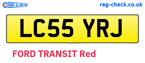 LC55YRJ are the vehicle registration plates.