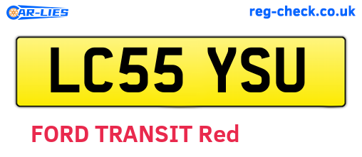 LC55YSU are the vehicle registration plates.