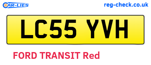 LC55YVH are the vehicle registration plates.