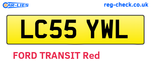 LC55YWL are the vehicle registration plates.
