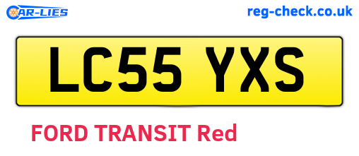 LC55YXS are the vehicle registration plates.