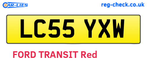 LC55YXW are the vehicle registration plates.