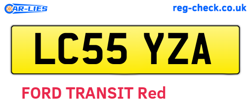 LC55YZA are the vehicle registration plates.