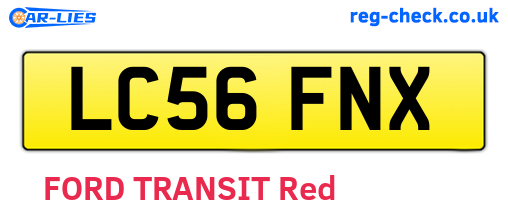 LC56FNX are the vehicle registration plates.