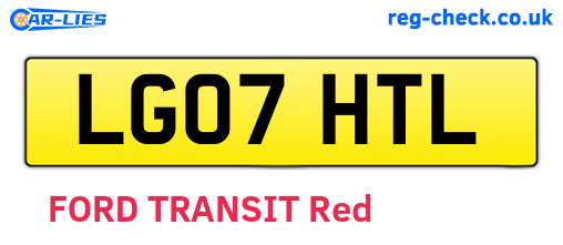 LG07HTL are the vehicle registration plates.