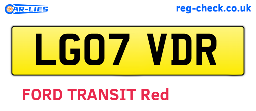 LG07VDR are the vehicle registration plates.