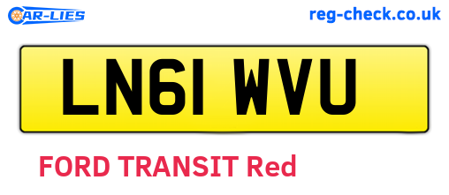 LN61WVU are the vehicle registration plates.