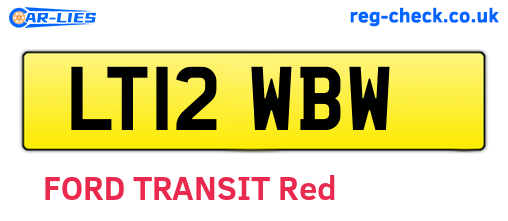 LT12WBW are the vehicle registration plates.