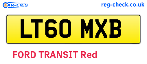 LT60MXB are the vehicle registration plates.