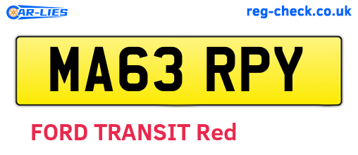 MA63RPY are the vehicle registration plates.