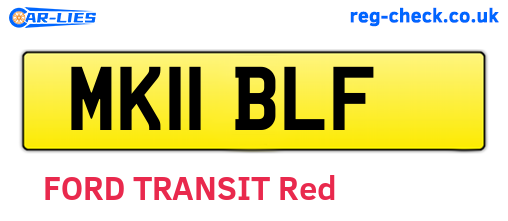 MK11BLF are the vehicle registration plates.